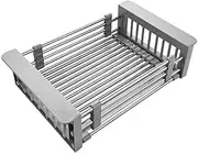 AIMALL Expandable Dish Drying Rack Over Sink, 11.8-18.3 Inch Stainless Steel Sink Drain Basket for Kitchen Organization