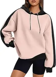 [Hilinker] Women's Crewneck Long Sleeve Crop Top Casual Loose Cropped Sweatshirt Workout