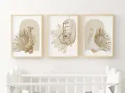 Neutral Nursery Wall art prints, Giraffe print, Teddy bear print, nursery decor
