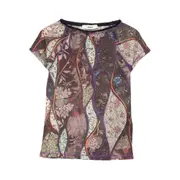 [Siedres] Siedres Floral-pattern Mesh Top S /PURPLE