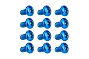 12 x Disc Brake Rotor Alloy Screw Bolts M5 x 10mm T25 for MTB Bike Cycle Bicycle (Blue)