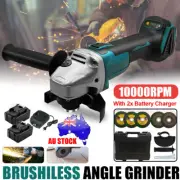 Brushless Cordless Angle Grinder With 2x Battery Charger 125mm Combo+5X Dsic Kit