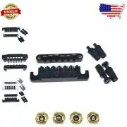 Smooth-Action Black Roller Saddle Bridge & TP-6 Tailpiece for Les Paul/SG Models