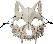 Japanese Halloween Mask Resin Mask Half Face Skull Scary Mask Cosplay Decorative (Color J)