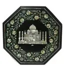 Marble Dining Top Center Top Side Table Top Semi Precious Taj Mahal Inlay