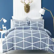 Meko Queen Size Bed Quilt Doona Duvet Cover & Pillow Cases Set Grey