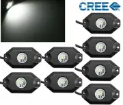 8pcs white LED Rock Lights light Pod Offroad Truck Jeep Lamp Under Glow