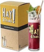 [HAY! STRAWS] Tall Drinking Straw | 500ct | 7.75" | 100% Biodegradable, 100% Plant-Based, Never Soggy, Gluten-Free | Compostable & Disposbale Straws