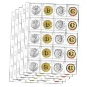20-Pocket Coin Pages for Collectors, Standard 9-Hole Coin 20 Pocket - 5 Sheets
