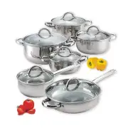 Cook N Home 12-Piece Stainless Steel Cookware Set