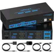 4K@144Hz KVM Switch 2 Monitors 2 Computers 8K@60Hz,Camgeet HDMI and Displayport