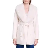 Maje Galaxyo Faux Fur Collar Coat