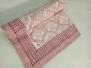 Quilt Indian Kantha Cotton Hand Block Print Floral Handmade Blanket 90x108 inch