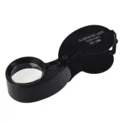 40X 25mm Eyes Optical Glass Loupe Magnifier Magnifying LED Light S1G26535