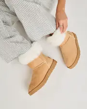 [Mooloola] Mooloola Women's Emmett Slippers Boots in Chestnut/Cream Size 09 09 Chestnut/Cream