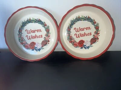 The Pioneer Woman Warm Wishes 9-Inch Ceramic Pie Plate (Set of 2)