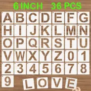 Alphabet Letter Stencils 6 Inch, 36 Pack Plastic Templates for Art Craft