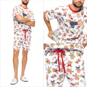 Peter Alexander Mens Gingerbread Mid Short & Tee Pyjama Set Various Sizes NWT