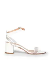 White Patent Open Toe Sandals