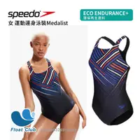 在飛比找蝦皮購物優惠-【SPEEDO】女 運動連身泳裝Medalist 藍紅/黑 