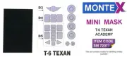 Montex 1/72 NORTH AMERICAN T-6 TEXAN CANOPY & WHEELS PAINT MASK Academy