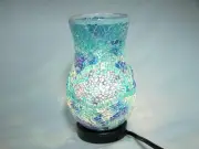 Mosaic Glass table lamp, Blue Vase Shaped