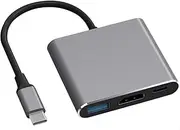 Disenkelubo Multiport AV Adapter with 4K HDMI Output USB 3.0 Port & USB-C Fasting Charging Port Compatible for MacBook Pro M1/16-20 Air M1/18-20 Ipad pro iMac and Other usbc Devices