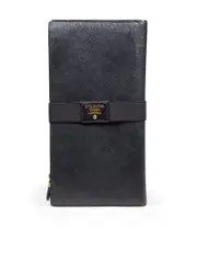Black Saffiano Leather Travel Wallet