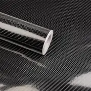 Lypumso 6D Carbon Fiber Vinyl Wrap Roll, Super Glossy Car Wrap Film Featuring Bubble Free Air Release Technology, Car Moto DIY Interior Exterior (Carbon Fiber Black, 1ft x 5ft)