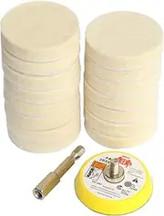 Hiqalty Wool Felt Polishing Pad Buffing Wheel Set,Drill Polishing Kit for Metal Glass Stone (17)