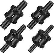 Justivana 1/4 Inch 5/16 Inch 3/8 Inch 1/2 Inch Fuel Non-Return Inline One-Way Check Valve Suitable For Gasoline (4 Pieces Black)