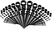 [WOFASHPURET] 50pcs Acrylic Ear Plugs Ear Gauges Expanders for Sleep Concerts Motorcycle Fashionable Auricle Piercing Jewelry Set