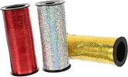 WOFASHPURET 3 Rolls Metallic Balloon Ribbon Set Shiny Curling Ribbon for Crafting Wrapping Yards Total Gold Silver Red for Parties Weddings and DIY Projects