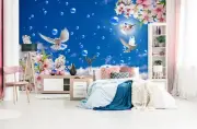 3D Blue Bubbles G3412 Wallpaper Wall Murals Removable Self-adhesive Erin