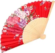 Ciieeo Wooden Handheld Fan Foldable for Wedding Dance Props Chinese Decor Photo Prop Elegant