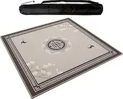 Square Mahjong Mat with Black Carrying Bag, Thick Anti Slip Table Cover, Table Mat for Mahjong, Paigow, Poker, Card and Board Games,Brown (75 cm/29.52 in)