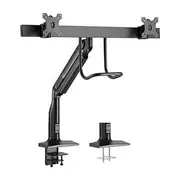 Brateck Dual Monitors Select Gas Spring Aluminum Monitor Arm Fit Most 17-35 Monitors Up to 10kg per screen VESA 75x75/100x100