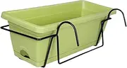 Dualoai Elevated Rail Planter for Outdoor, Green, as described