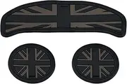 Mini F54 Car Cup Coaster, 3PCS Universal Non-Slip Cup Holders Embedded in Ornaments Coaster for Mini Cooper Clubman F54(Union Jack Black)