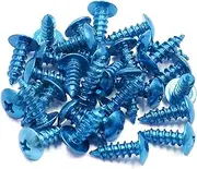 uxcell 30pcs Blue Motorcycle Car Round Cross Head Self Tapping Bolts Bumper Screws Metal Universal Replacement