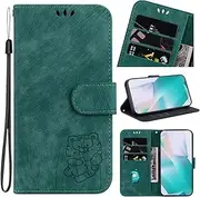 Cover Compatible with Asus Zenfone 9 5G,Compatible with Asus Zenfone 9z 5G PU Leather Flip Stand Card Slot Magnetic Clasp Shell Green