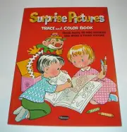 WHITMAN SURPRISE PICTURES TRACE & COLOR COLORING BOOK 1962 UNUSED NEW NEAR MINT