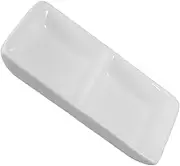 GLEAVI Pure White Ceramic Appetizer Serving Tray with Compartment Sauce Dishes for Soy Sauce Spice Dish and Dipping Needs Sturdy and Versatile for Everyday Use