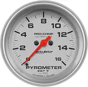 AUTO METER 4444 Ultra-Lite 2-5/8" Electric Pyrometer (0-1600 Degree F, 66.7mm)