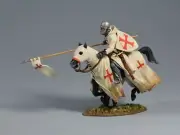 TEAM MINIATURES CRUSADERS & MONGOLS BOL6011 TEMPLAR KNIGHT ADVANCING WITH SPEAR