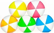 Juggle Dream UV Pro 6 Panel Star Juggling Balls - Set of 5 (White/Bright Yellow, Orange, Green, Pink, Blue) with Free Online Learning Video - Suitable for All Ages