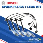 Bosch 4 Spark Plug+Lead Kit for Toyota Celica ST184R 2.2L 5SFE I4 16V 99KW 91-94 (for: Toyota)
