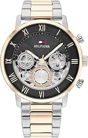 [Tommy Hilfiger] Legend Two Tone Stainless Steel Dark Grey Dial Men's Watch