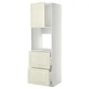 METOD / MAXIMERA hi cab f ov w dr/2 frnts/2 hi drwrs, white/Bodbyn off-white, 60x60x200 cm