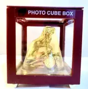 Elgin Clock Gold Lion On Cliff Desktop Diecast Clock Original Packaging